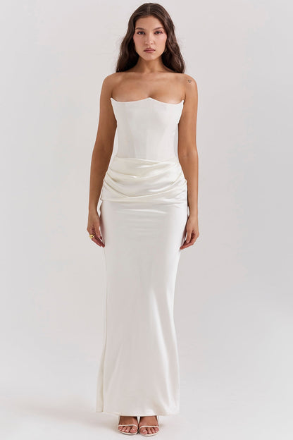Chloe | Women Wedding Guest Strapless Maxi Dress