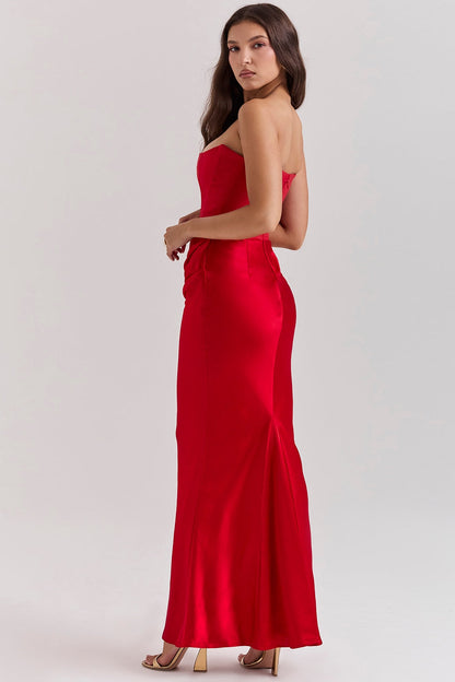 Chloe | Women Wedding Guest Strapless Maxi Dress