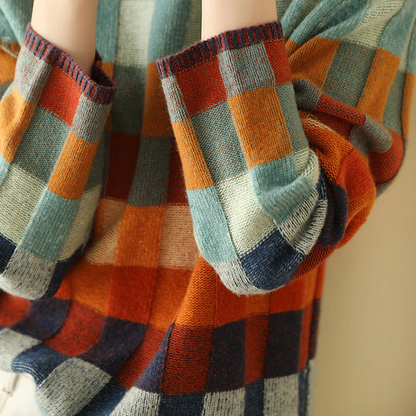 Jane | Colorblock Checkered Sweater