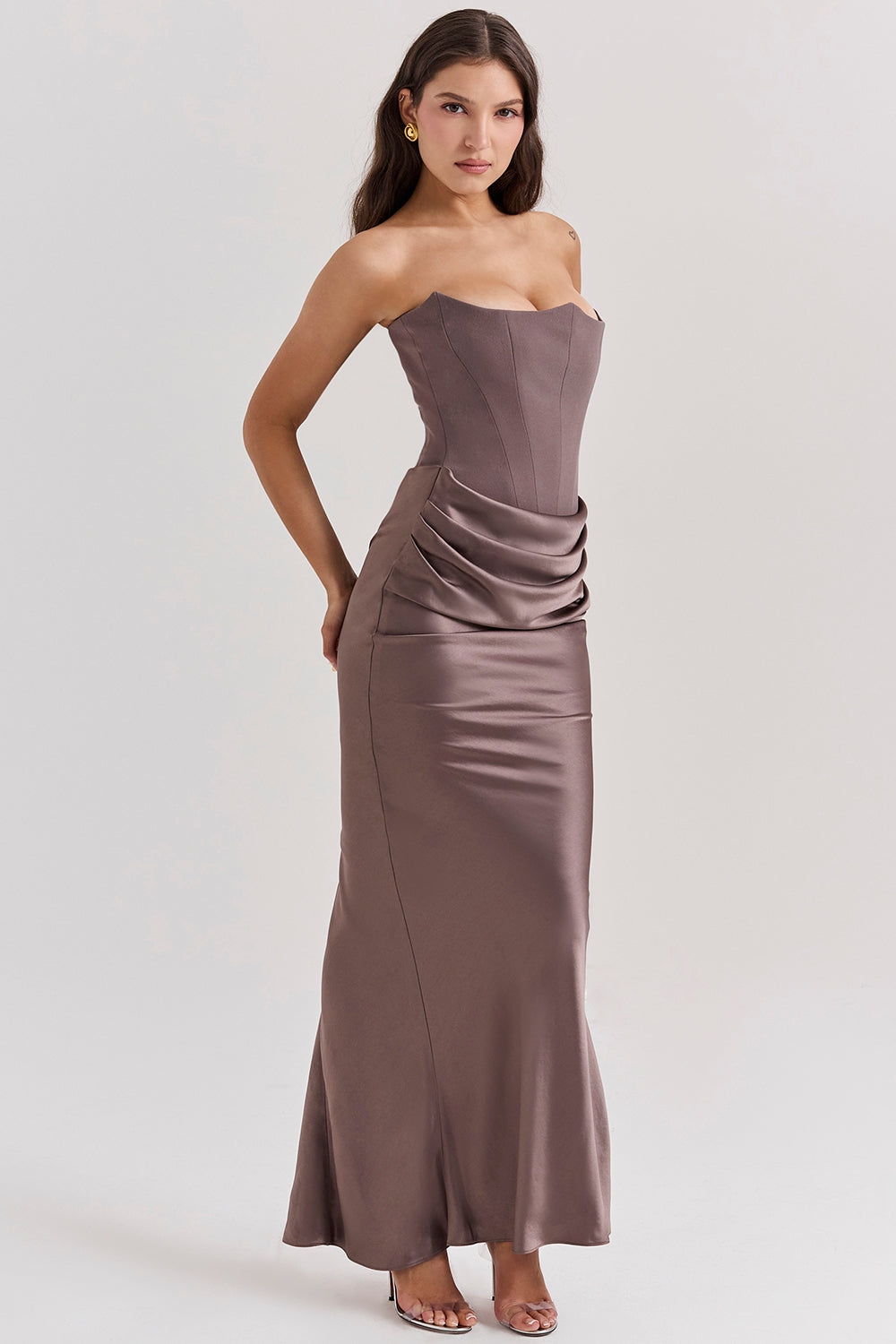 Chloe | Women Wedding Guest Strapless Maxi Dress