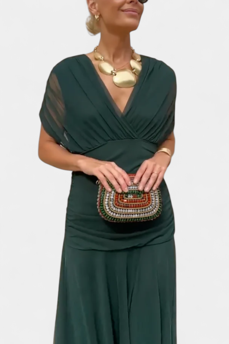 Charlotte | Women’s Off Shoulder Ruched Maxi Dress