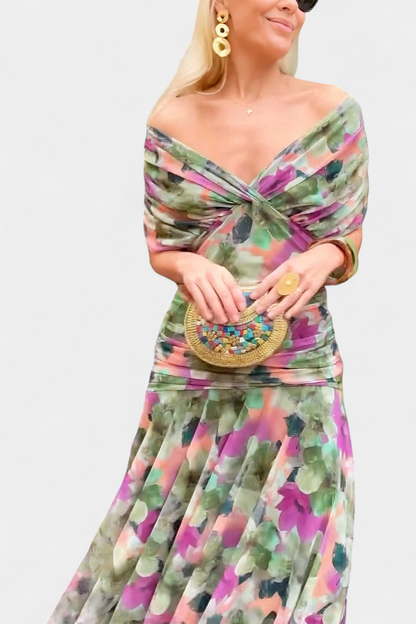 Charlotte | Women’s Off Shoulder Ruched Maxi Dress