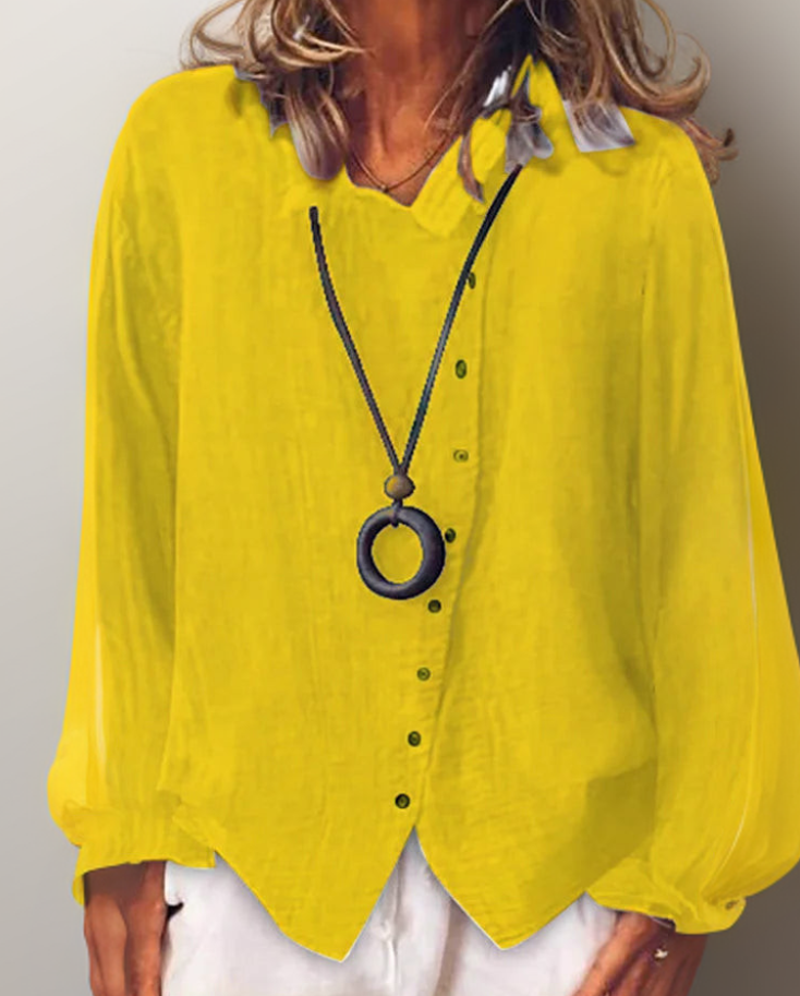 Olivia┃Camisa de manga larga con botones