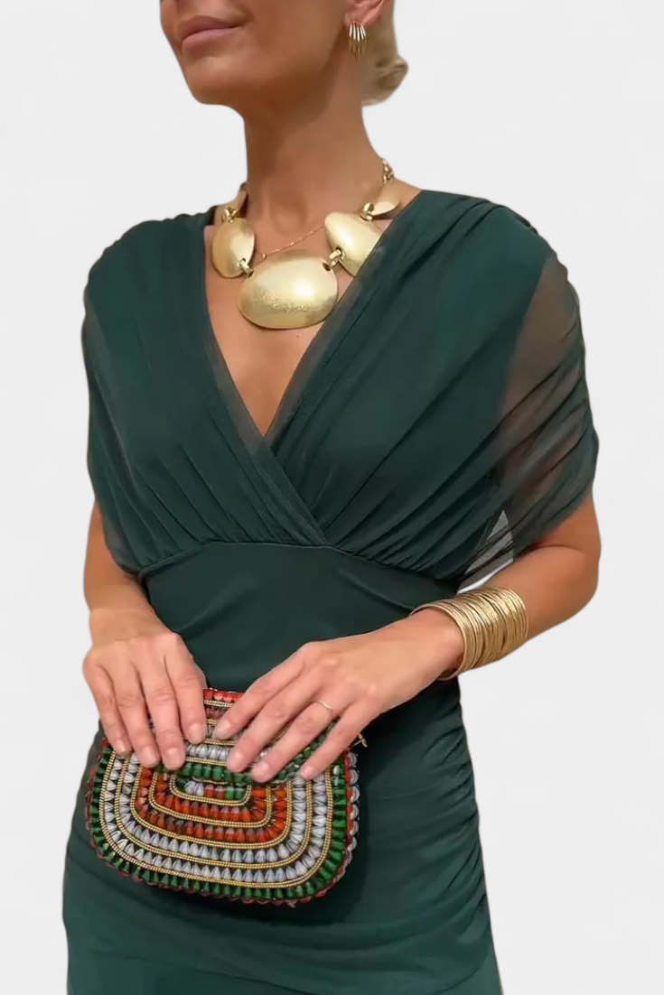 Charlotte | Women’s Off Shoulder Ruched Maxi Dress