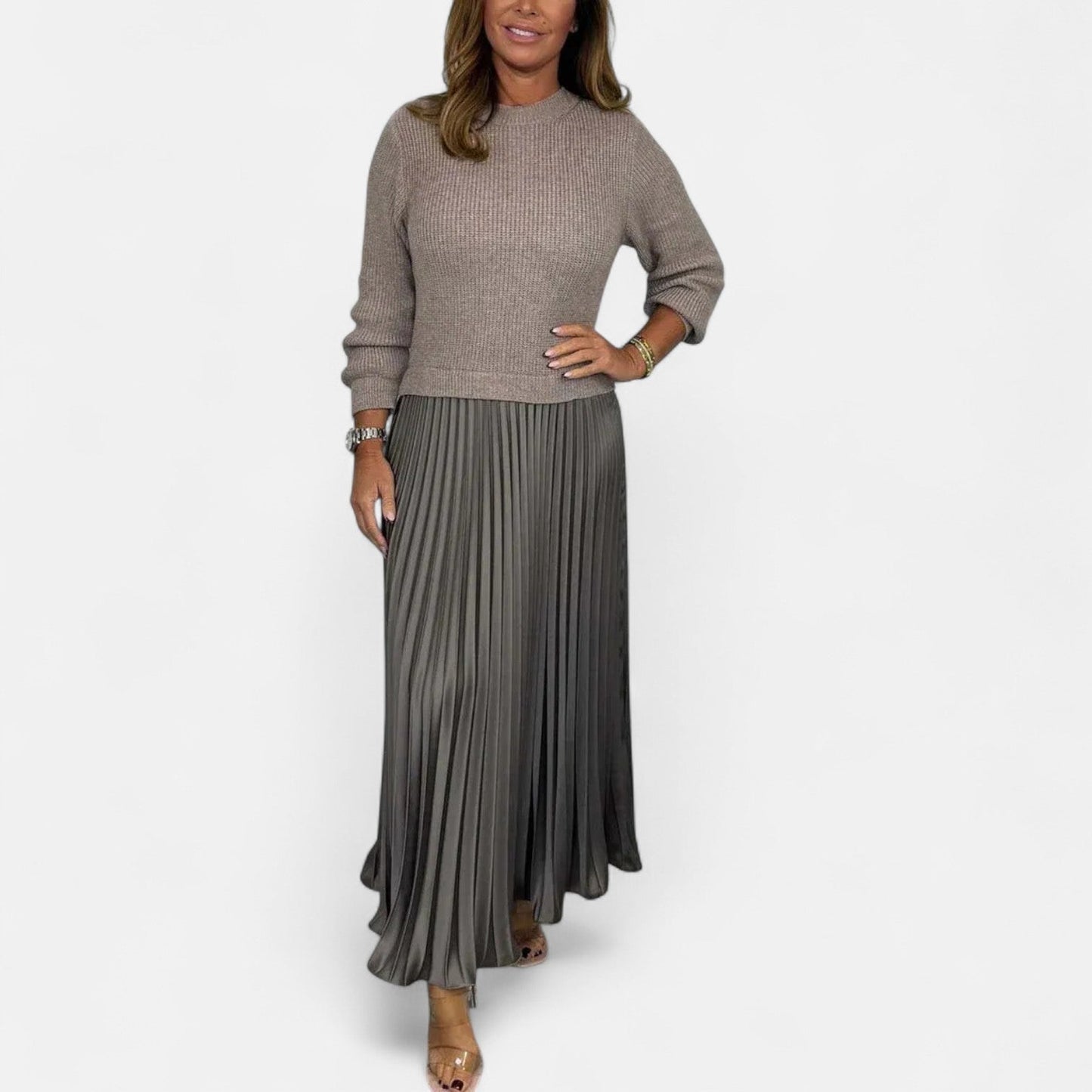 Loren | Sweater and Pleated Skirt Set