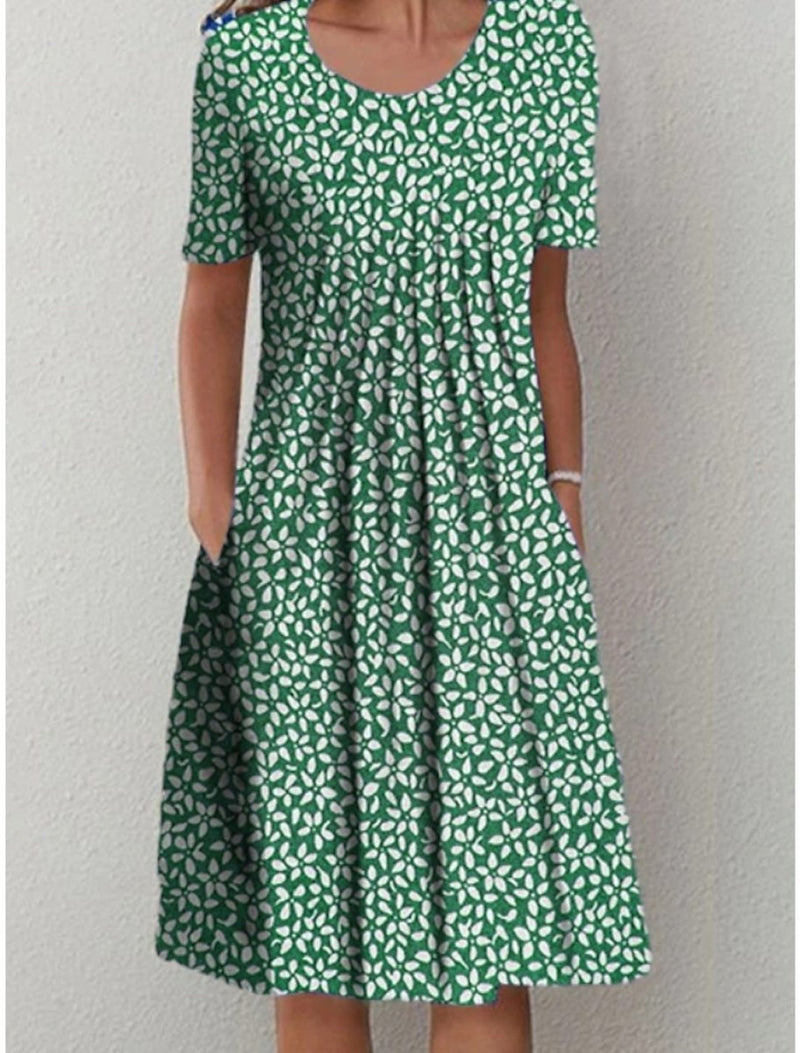 Amelia | Women’s Floral Short Sleeve Midi Dress