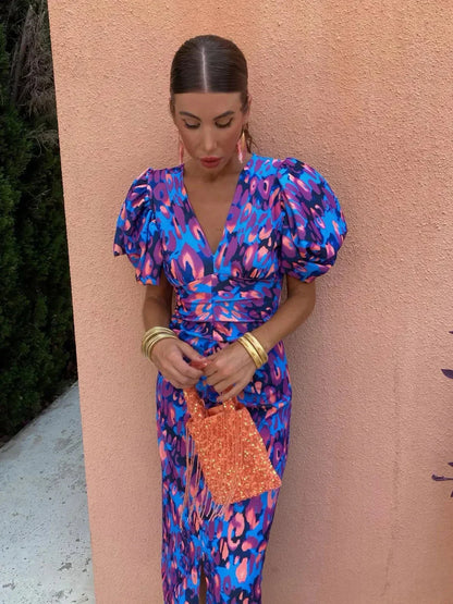 Clara | Women Summer Puff Sleeve Midi Dress