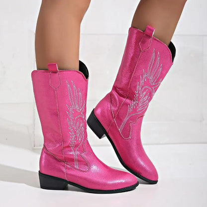 Chic Violet Women’s Pointed Toe Western Boots for Any Occasion