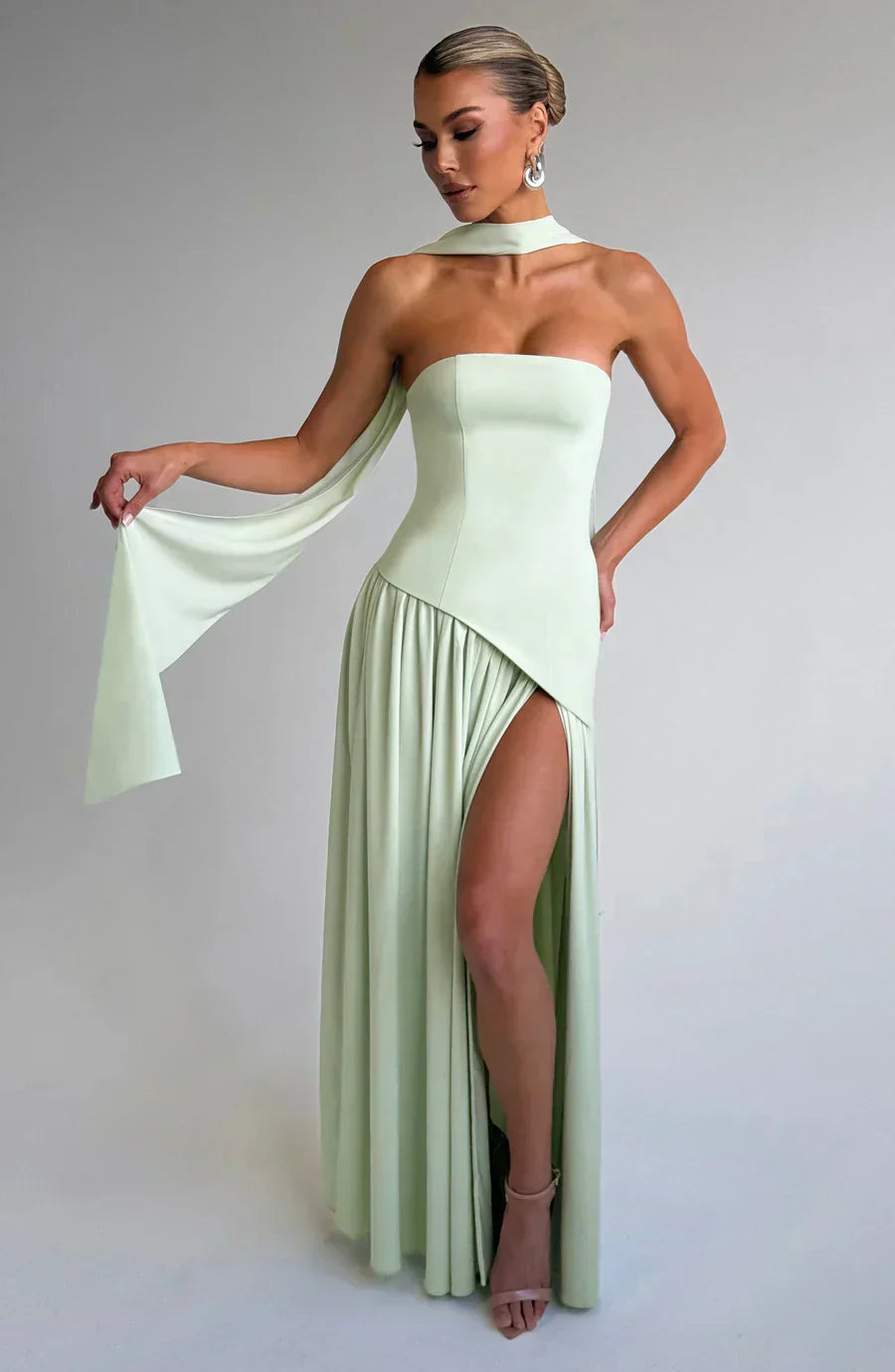 Clara | Women Wedding Guest Asymmetric Maxi Dress