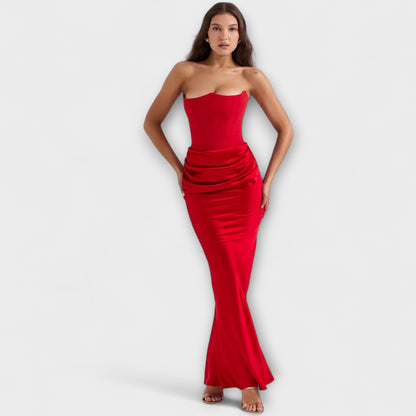 Chic Satin Maxi Dress for Evening Wear