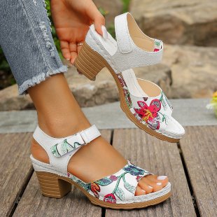 Camila | Sandalias Ortópedicas con Bordado Floral