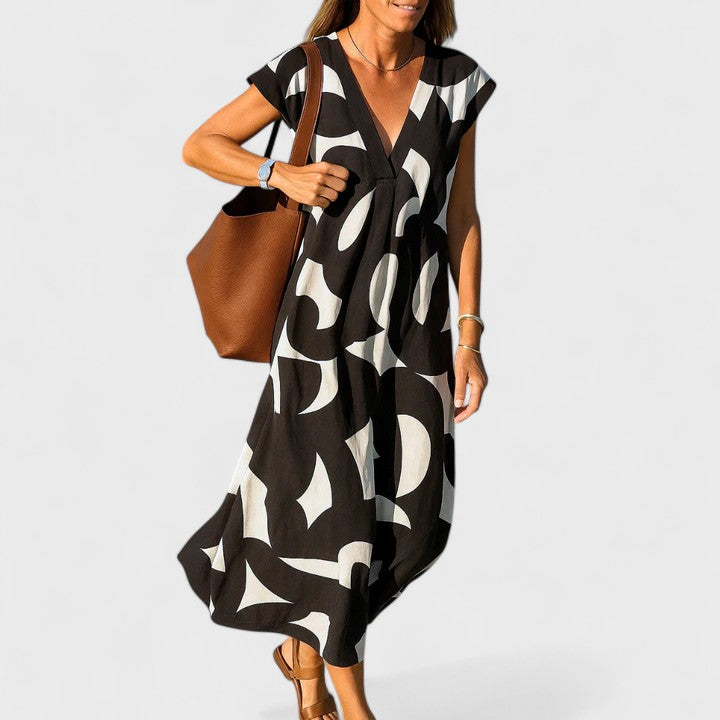 Valery™ | Flowing V-Neck Dress for Every Occasion
