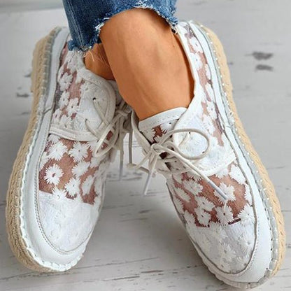Eva - Stylish Embroidered Lace Footwear for Special Occasions