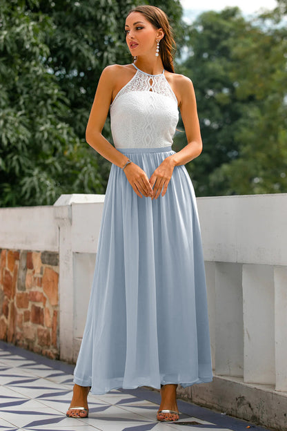 Natalie  Women Wedding Guest Halter Maxi Dress