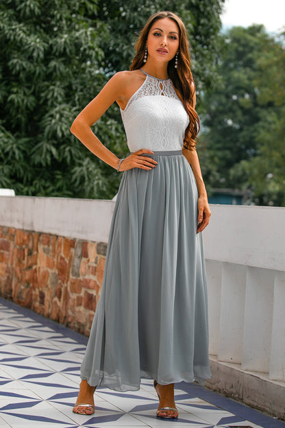 Natalie  Women Wedding Guest Halter Maxi Dress