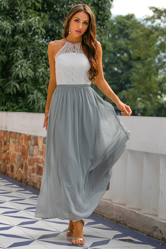 Natalie  Women Wedding Guest Halter Maxi Dress