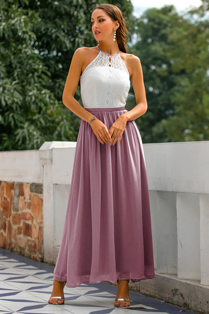 Natalie  Women Wedding Guest Halter Maxi Dress