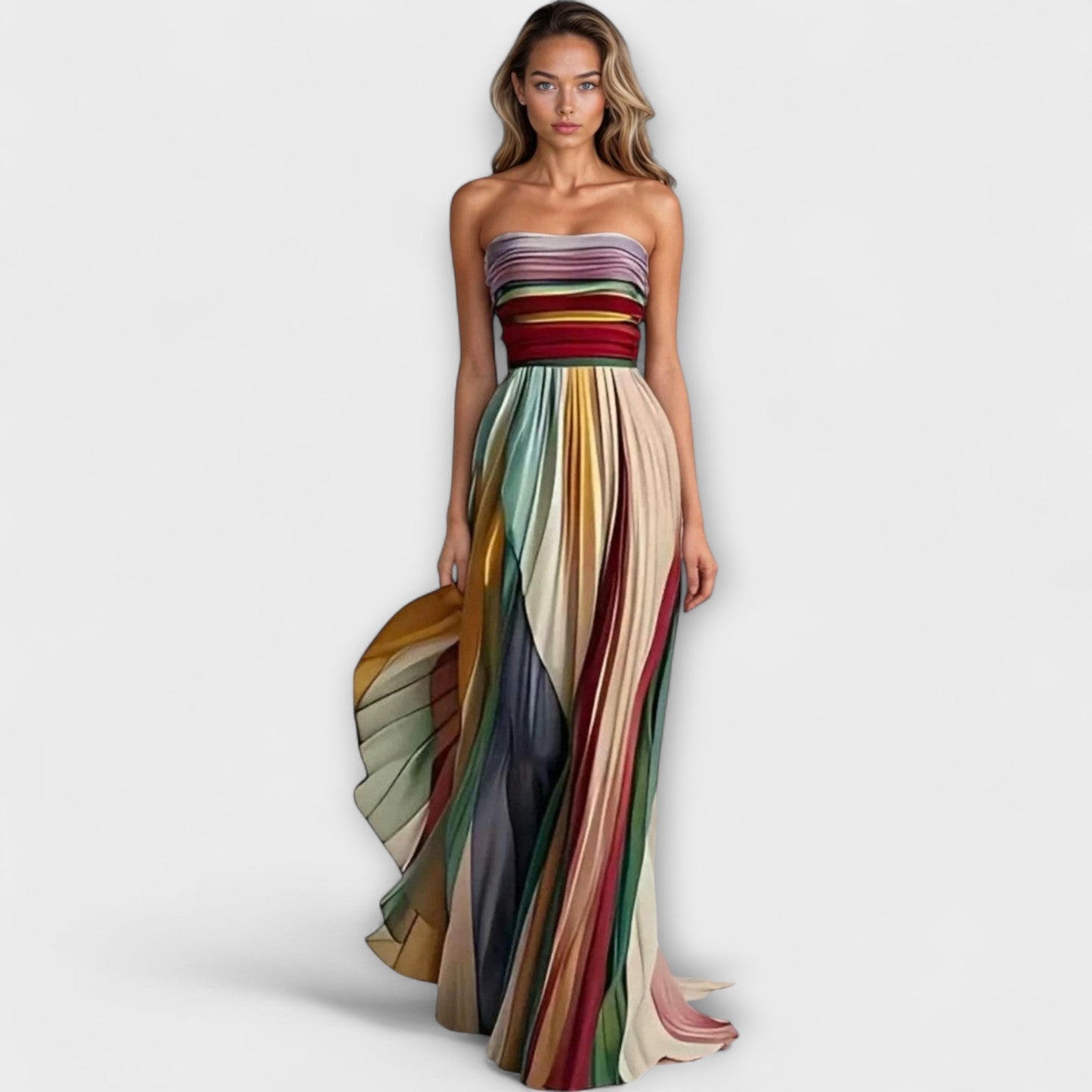 Ella | Women Summer Strapless Pleated Maxi Dress