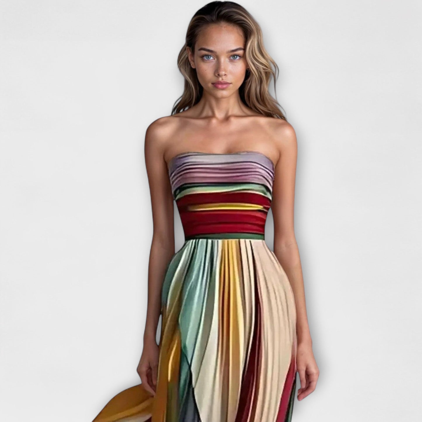 Ella | Women Summer Strapless Pleated Maxi Dress