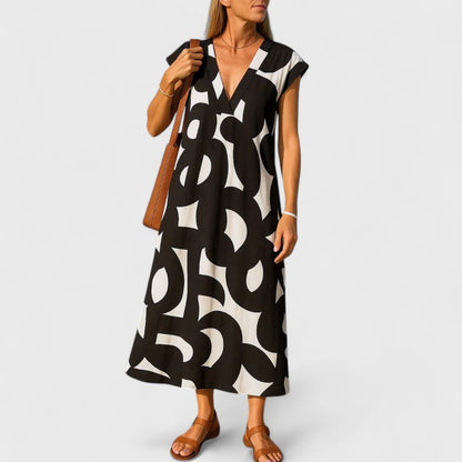 Valery™ | Flowing V-Neck Dress for Every Occasion
