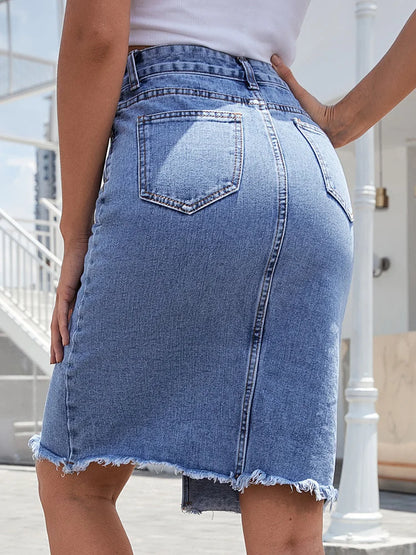 Faith | Women's High Waist Front Slit Midi Skirt
