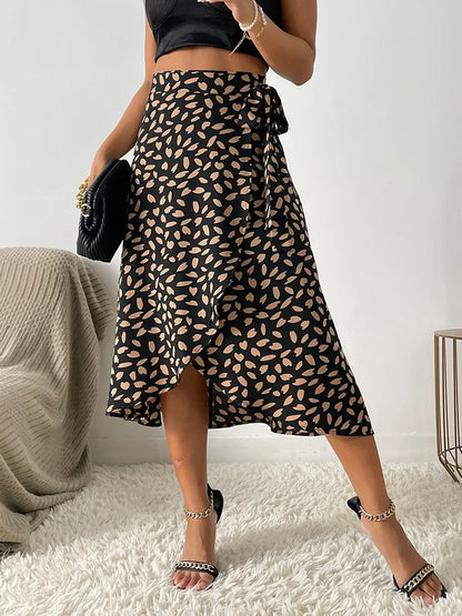 Fiona | Women's Printed Wrap Tie Casual Skirt