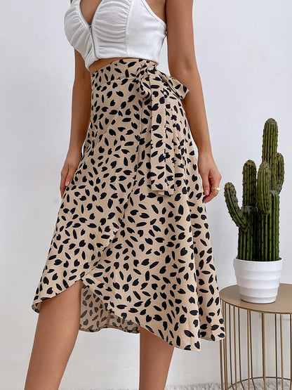 Fiona | Women's Printed Wrap Tie Casual Skirt