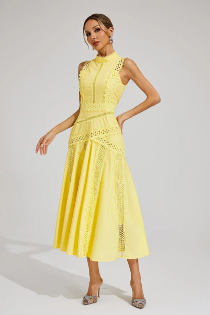 Claire | Women's Sleeveless Lace Midi Wedding Guest Dress