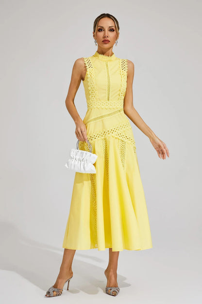 Claire | Women's Sleeveless Lace Midi Wedding Guest Dress