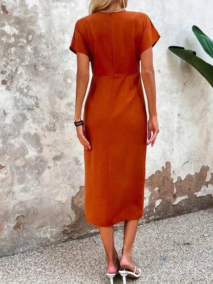 Dakota | Women's Wrap V Neck Midi Wedding Guest Dress