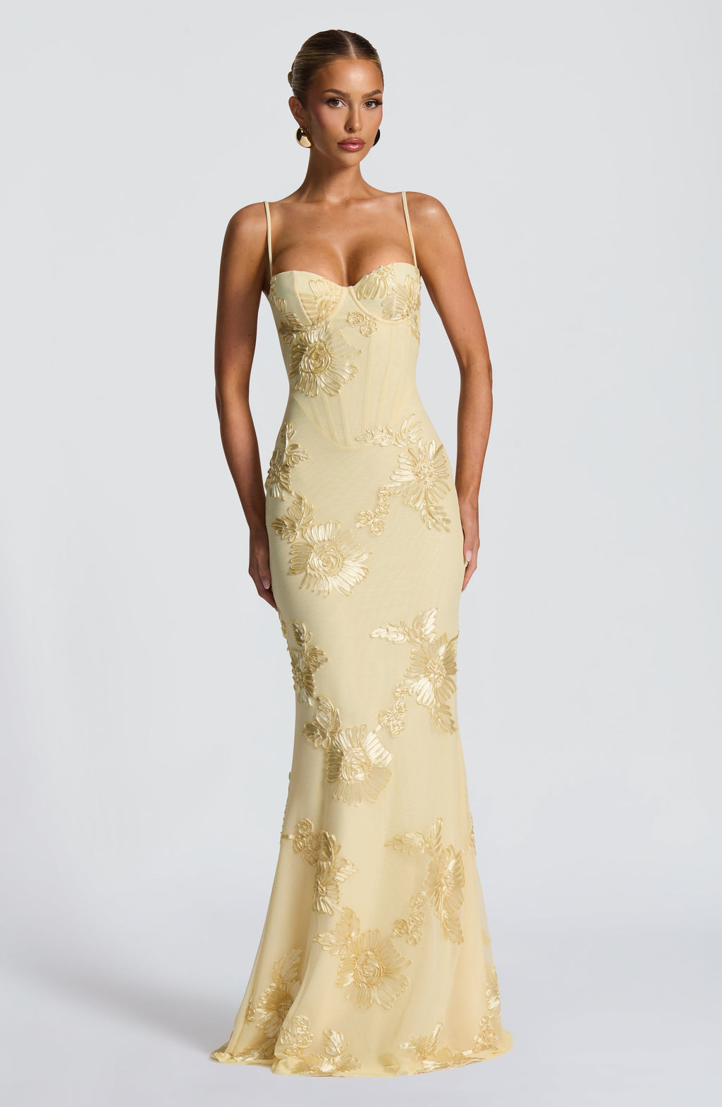 Brooklyn | Women's Floral Embroidered Maxi Wedding Guest Dress