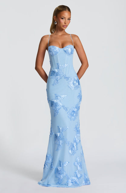 Brooklyn | Women's Floral Embroidered Maxi Wedding Guest Dress