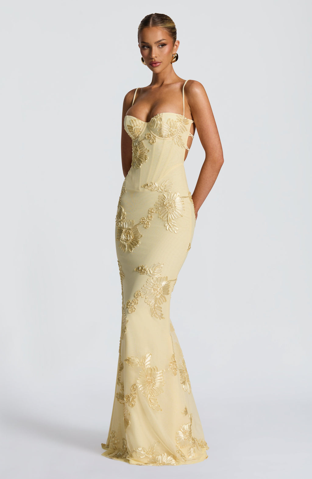 Brooklyn | Women's Floral Embroidered Maxi Wedding Guest Dress