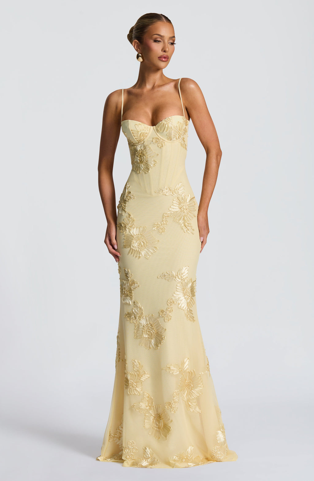 Brooklyn | Women's Floral Embroidered Maxi Wedding Guest Dress