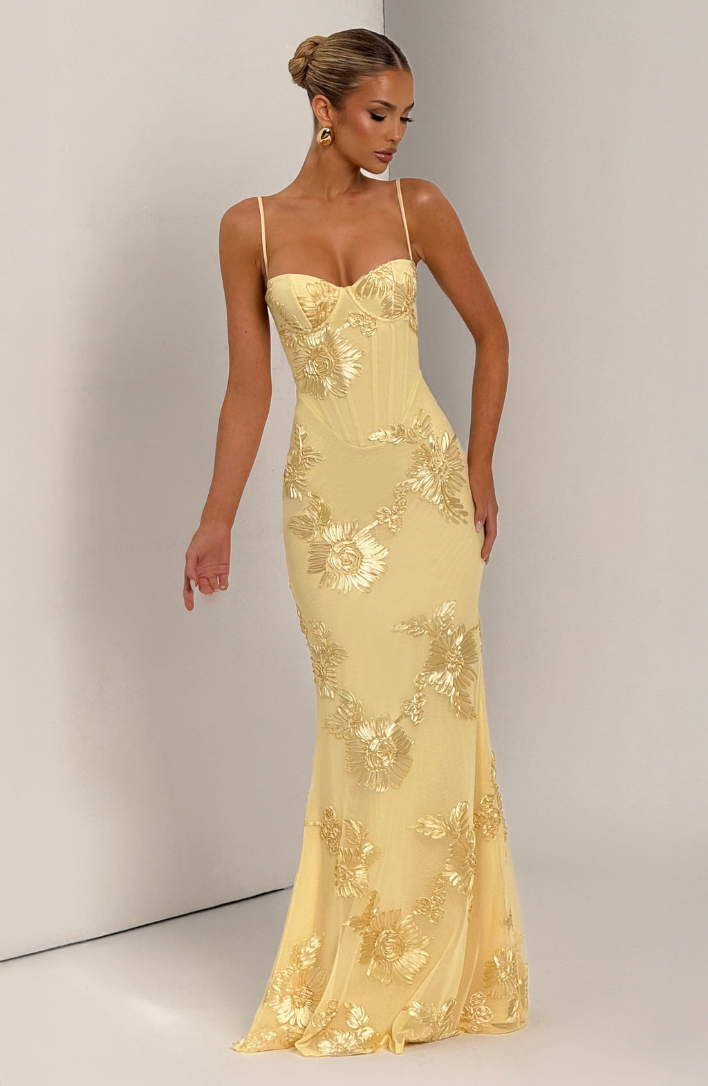 Brooklyn | Women's Floral Embroidered Maxi Wedding Guest Dress