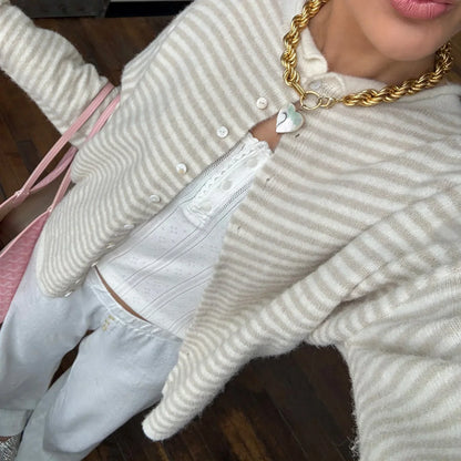 Brooklyn | Women's Striped Button Front Cardigan Sweater