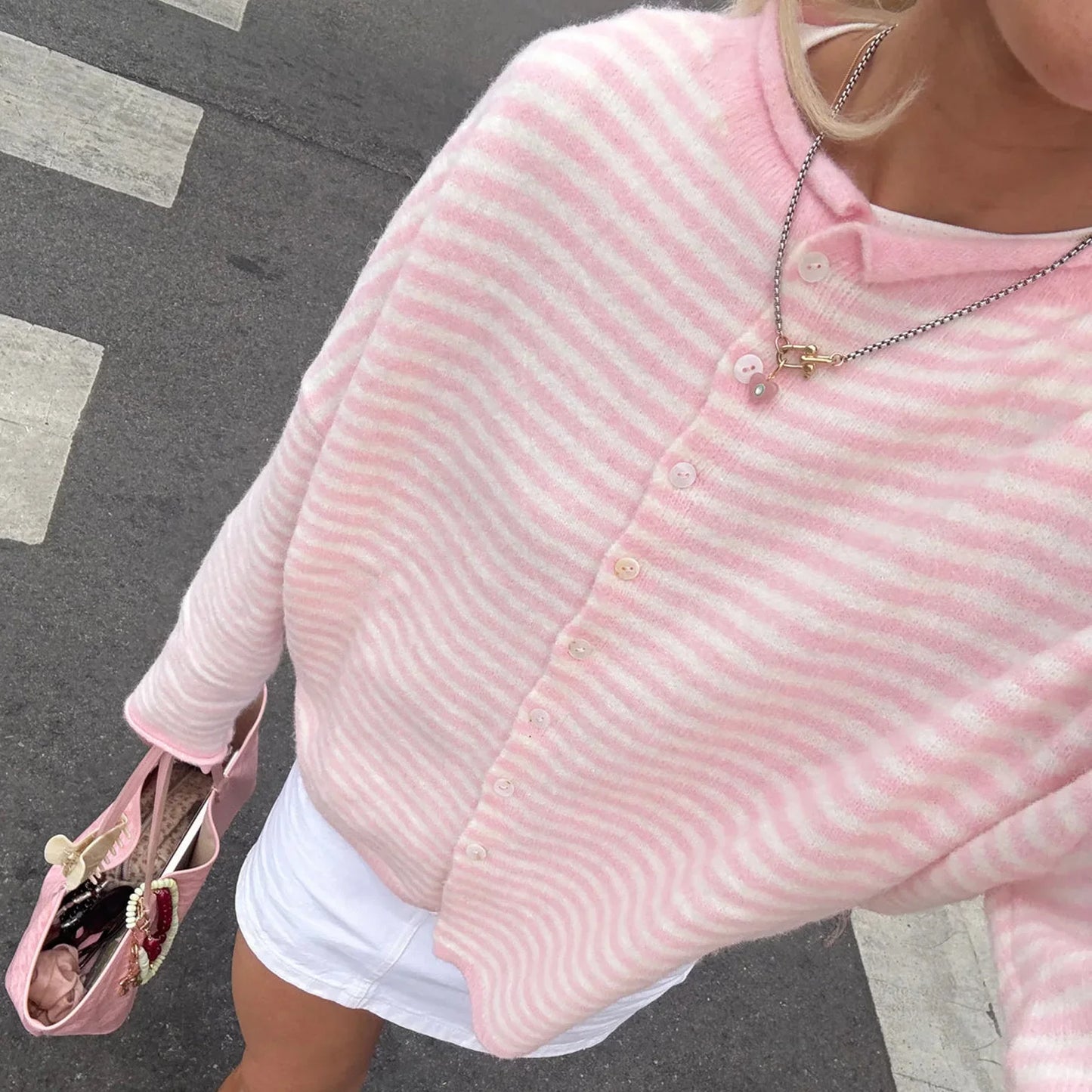 Brooklyn | Women's Striped Button Front Cardigan Sweater