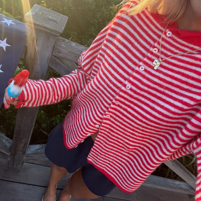 Brooklyn | Women's Striped Button Front Cardigan Sweater