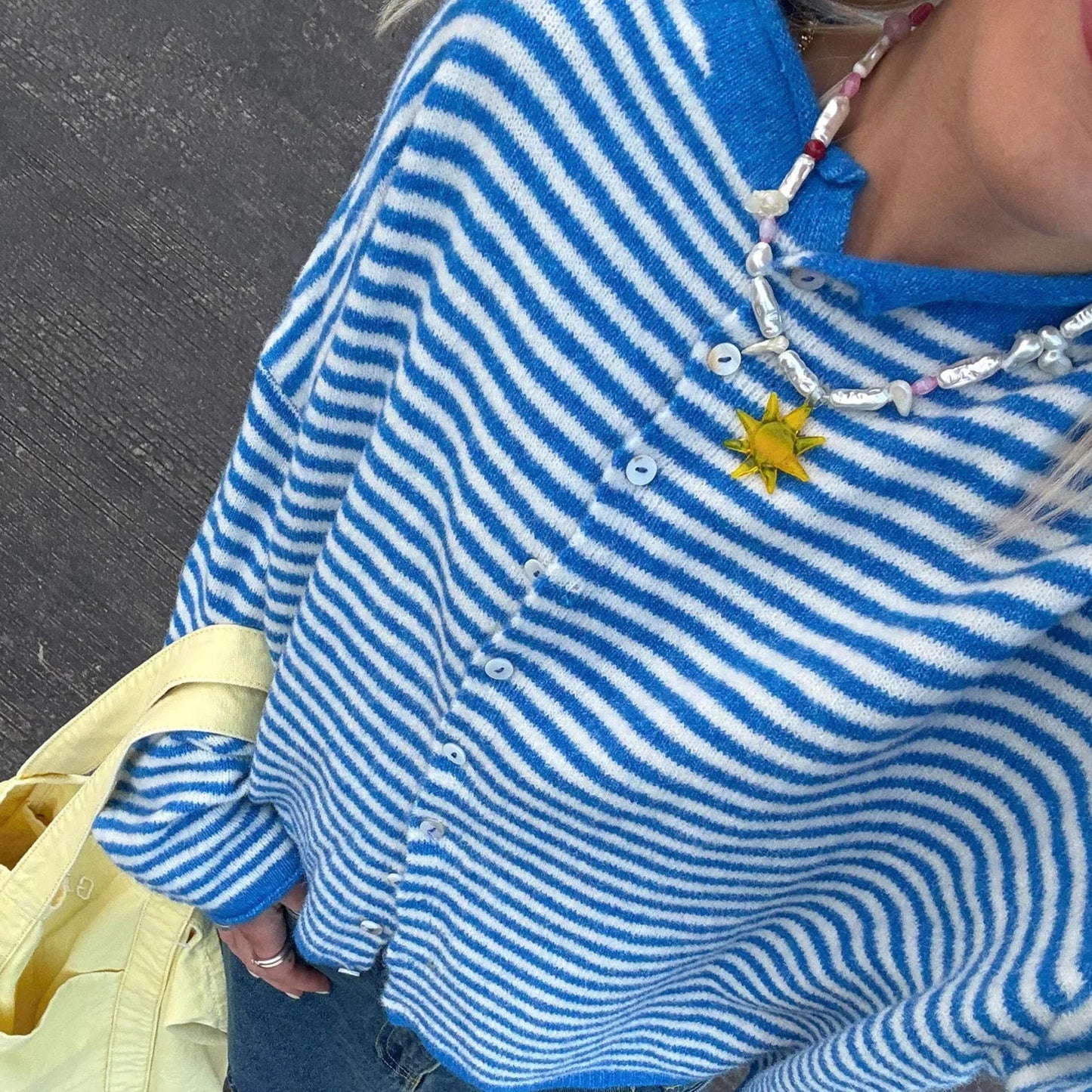 Brooklyn | Women's Striped Button Front Cardigan Sweater