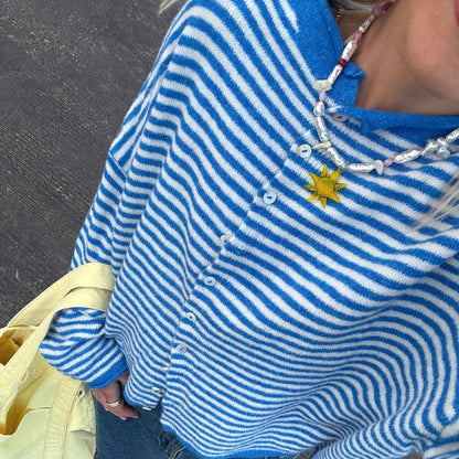 Brooklyn | Women's Striped Button Front Cardigan Sweater