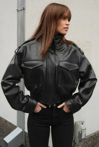 Chloe | Women's Zip Up Biker Style Jacket