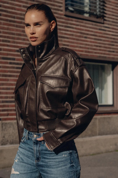Chloe | Women's Zip Up Biker Style Jacket